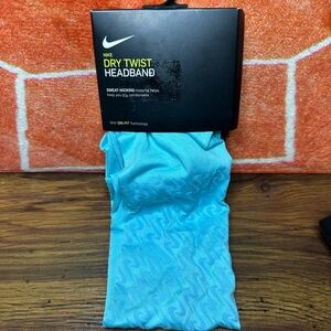 Blue Nike Dry Twist Headband Exercise Dri-Fit Technology Sweat Wicking Material
